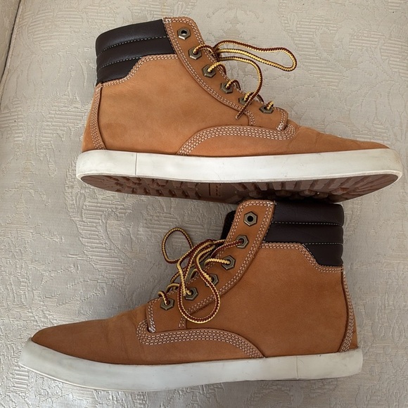 Timberland Dausette Ortholite Sneaker Boots Wheat Nubuck Leather High Tops - Picture 10 of 15